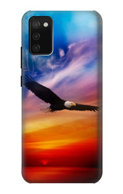 W3841 Bald Eagle Flying Colorful Sky Hülle Schutzhülle Taschen und Leder Flip für Samsung Galaxy A02s, Galaxy M02s  (NOT FIT with Galaxy A02s Verizon SM-A025V)