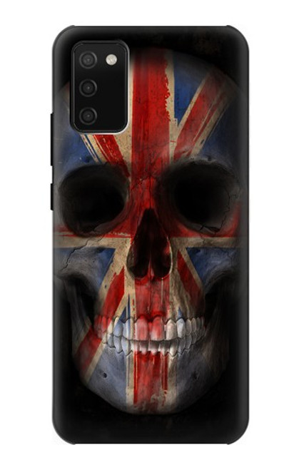 W3848 United Kingdom Flag Skull Hülle Schutzhülle Taschen und Leder Flip für Samsung Galaxy A02s, Galaxy M02s  (NOT FIT with Galaxy A02s Verizon SM-A025V)