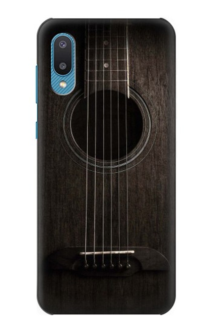 W3834 Old Woods Black Guitar Hülle Schutzhülle Taschen und Leder Flip für Samsung Galaxy A04, Galaxy A02, M02