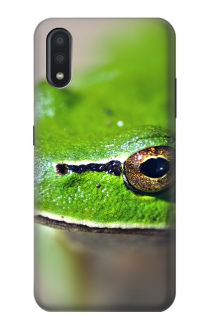 W3845 Green frog Hülle Schutzhülle Taschen und Leder Flip für Samsung Galaxy A01