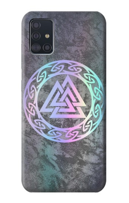 W3833 Valknut Odin Wotans Knot Hrungnir Heart Hülle Schutzhülle Taschen und Leder Flip für Samsung Galaxy A51