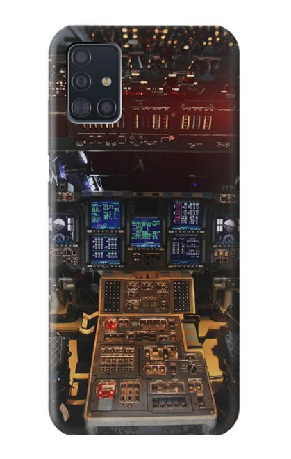 W3836 Airplane Cockpit Hülle Schutzhülle Taschen und Leder Flip für Samsung Galaxy A51