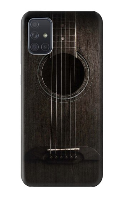 W3834 Old Woods Black Guitar Hülle Schutzhülle Taschen und Leder Flip für Samsung Galaxy A71