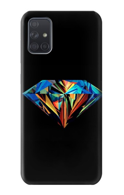 W3842 Abstract Colorful Diamond Hülle Schutzhülle Taschen und Leder Flip für Samsung Galaxy A71