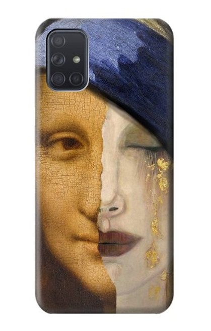 W3853 Mona Lisa Gustav Klimt Vermeer Hülle Schutzhülle Taschen und Leder Flip für Samsung Galaxy A71