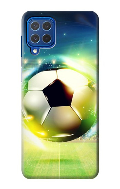 W3844 Glowing Football Soccer Ball Hülle Schutzhülle Taschen und Leder Flip für Samsung Galaxy M62