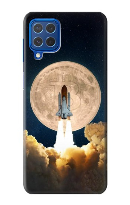 W3859 Bitcoin to the Moon Hülle Schutzhülle Taschen und Leder Flip für Samsung Galaxy M62