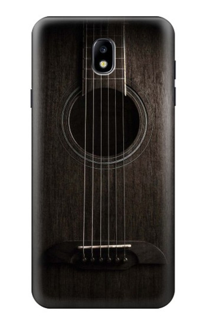 W3834 Old Woods Black Guitar Hülle Schutzhülle Taschen und Leder Flip für Samsung Galaxy J7 (2018), J7 Aero, J7 Top, J7 Aura, J7 Crown, J7 Refine, J7 Eon, J7 V 2nd Gen, J7 Star