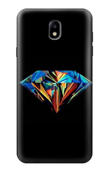 W3842 Abstract Colorful Diamond Hülle Schutzhülle Taschen und Leder Flip für Samsung Galaxy J7 (2018), J7 Aero, J7 Top, J7 Aura, J7 Crown, J7 Refine, J7 Eon, J7 V 2nd Gen, J7 Star