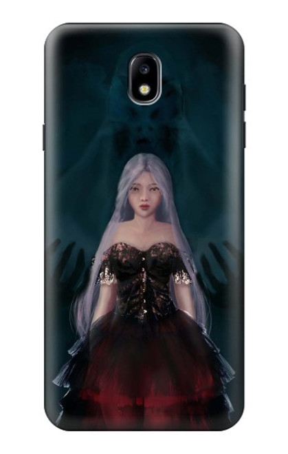 W3847 Lilith Devil Bride Gothic Girl Skull Grim Reaper Hülle Schutzhülle Taschen und Leder Flip für Samsung Galaxy J7 (2018), J7 Aero, J7 Top, J7 Aura, J7 Crown, J7 Refine, J7 Eon, J7 V 2nd Gen, J7 Star