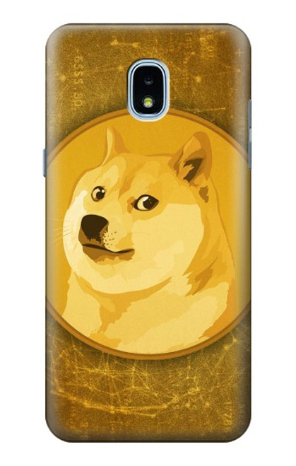 W3826 Dogecoin Shiba Hülle Schutzhülle Taschen und Leder Flip für Samsung Galaxy J3 (2018), J3 Star, J3 V 3rd Gen, J3 Orbit, J3 Achieve, Express Prime 3, Amp Prime 3