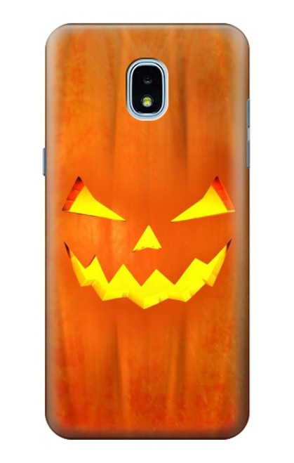 W3828 Pumpkin Halloween Hülle Schutzhülle Taschen und Leder Flip für Samsung Galaxy J3 (2018), J3 Star, J3 V 3rd Gen, J3 Orbit, J3 Achieve, Express Prime 3, Amp Prime 3