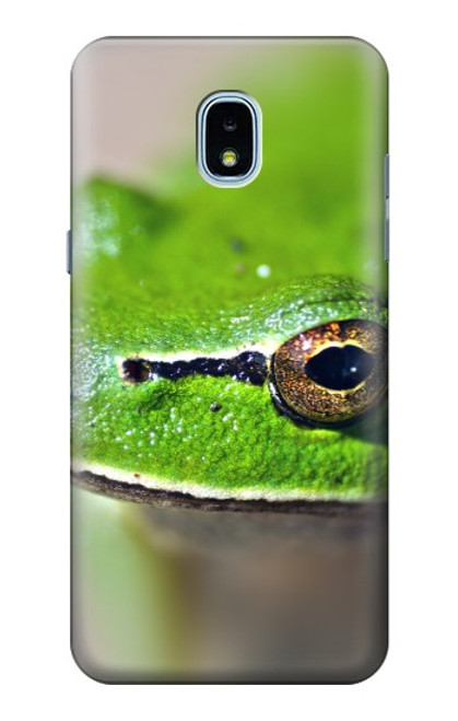 W3845 Green frog Hülle Schutzhülle Taschen und Leder Flip für Samsung Galaxy J3 (2018), J3 Star, J3 V 3rd Gen, J3 Orbit, J3 Achieve, Express Prime 3, Amp Prime 3