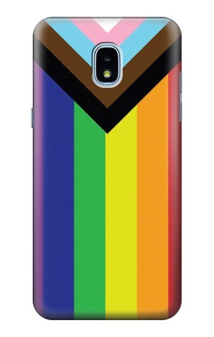 W3846 Pride Flag LGBT Hülle Schutzhülle Taschen und Leder Flip für Samsung Galaxy J3 (2018), J3 Star, J3 V 3rd Gen, J3 Orbit, J3 Achieve, Express Prime 3, Amp Prime 3