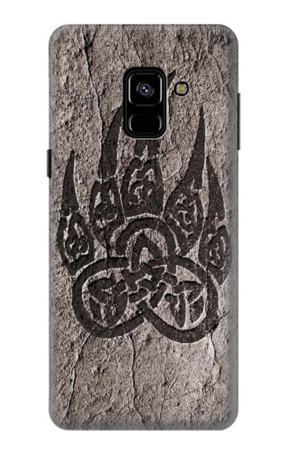 W3832 Viking Norse Bear Paw Berserkers Rock Hülle Schutzhülle Taschen und Leder Flip für Samsung Galaxy A8 (2018)