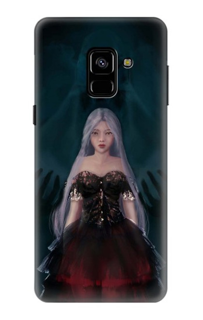 W3847 Lilith Devil Bride Gothic Girl Skull Grim Reaper Hülle Schutzhülle Taschen und Leder Flip für Samsung Galaxy A8 (2018)