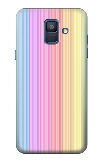 W3849 Colorful Vertical Colors Hülle Schutzhülle Taschen und Leder Flip für Samsung Galaxy A6 (2018)