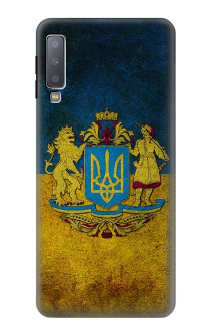 W3858 Ukraine Vintage Flag Hülle Schutzhülle Taschen und Leder Flip für Samsung Galaxy A7 (2018)