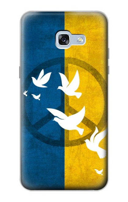 W3857 Peace Dove Ukraine Flag Hülle Schutzhülle Taschen und Leder Flip für Samsung Galaxy A5 (2017)