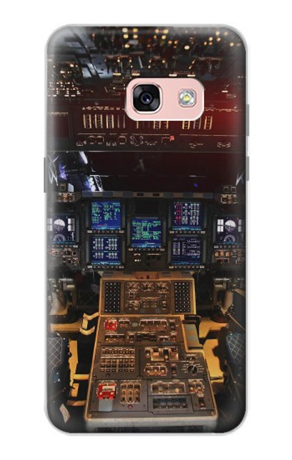 W3836 Airplane Cockpit Hülle Schutzhülle Taschen und Leder Flip für Samsung Galaxy A3 (2017)