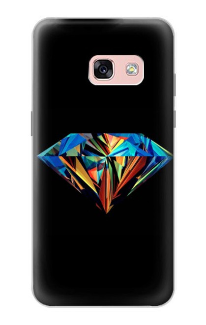 W3842 Abstract Colorful Diamond Hülle Schutzhülle Taschen und Leder Flip für Samsung Galaxy A3 (2017)