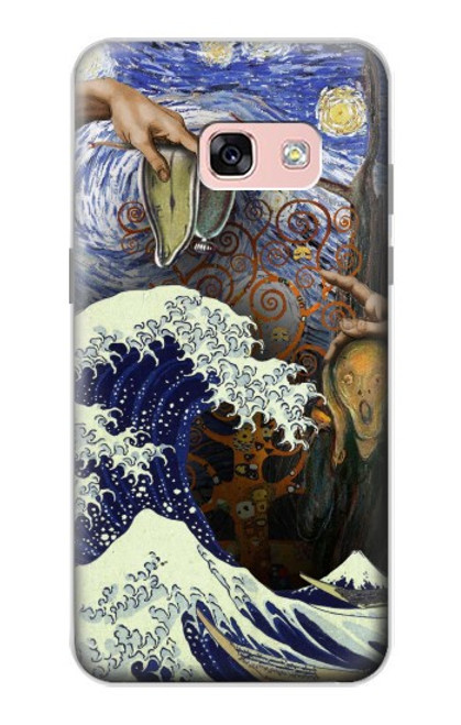 W3851 World of Art Van Gogh Hokusai Da Vinci Hülle Schutzhülle Taschen und Leder Flip für Samsung Galaxy A3 (2017)