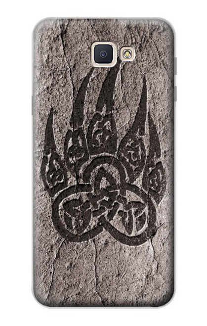 W3832 Viking Norse Bear Paw Berserkers Rock Hülle Schutzhülle Taschen und Leder Flip für Samsung Galaxy J7 Prime (SM-G610F)