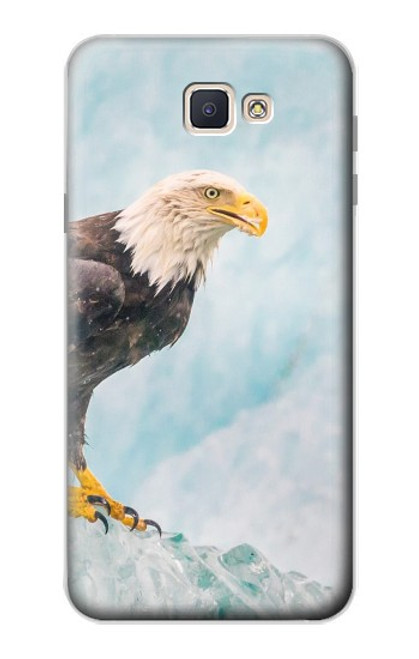 W3843 Bald Eagle On Ice Hülle Schutzhülle Taschen und Leder Flip für Samsung Galaxy J7 Prime (SM-G610F)