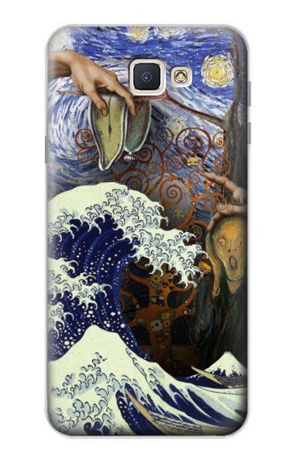 W3851 World of Art Van Gogh Hokusai Da Vinci Hülle Schutzhülle Taschen und Leder Flip für Samsung Galaxy J7 Prime (SM-G610F)