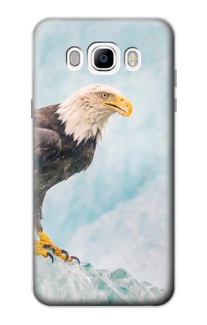 W3843 Bald Eagle On Ice Hülle Schutzhülle Taschen und Leder Flip für Samsung Galaxy J7 (2016)