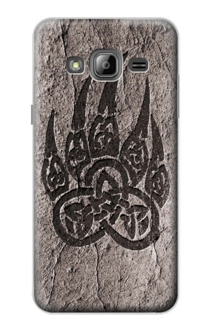 W3832 Viking Norse Bear Paw Berserkers Rock Hülle Schutzhülle Taschen und Leder Flip für Samsung Galaxy J3 (2016)