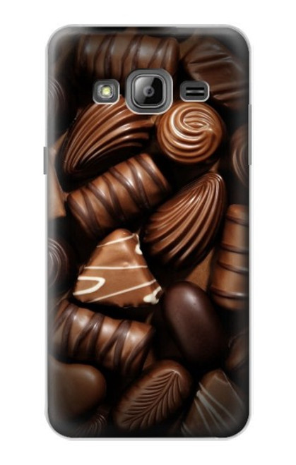 W3840 Dark Chocolate Milk Chocolate Lovers Hülle Schutzhülle Taschen und Leder Flip für Samsung Galaxy J3 (2016)