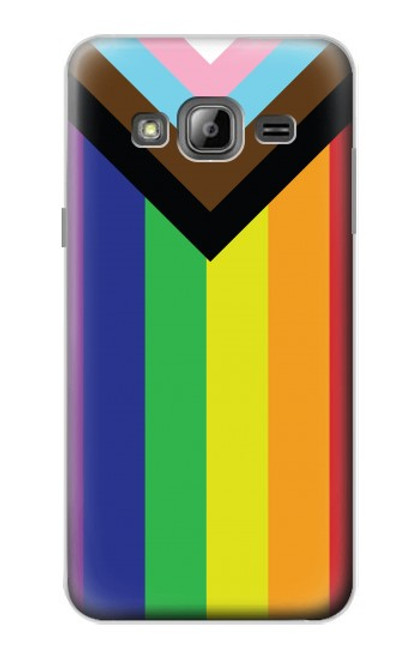 W3846 Pride Flag LGBT Hülle Schutzhülle Taschen und Leder Flip für Samsung Galaxy J3 (2016)