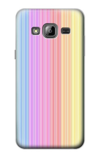 W3849 Colorful Vertical Colors Hülle Schutzhülle Taschen und Leder Flip für Samsung Galaxy J3 (2016)