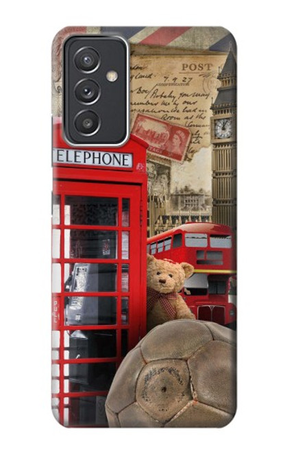 W3856 Vintage London British Hülle Schutzhülle Taschen und Leder Flip für Samsung Galaxy Quantum 2