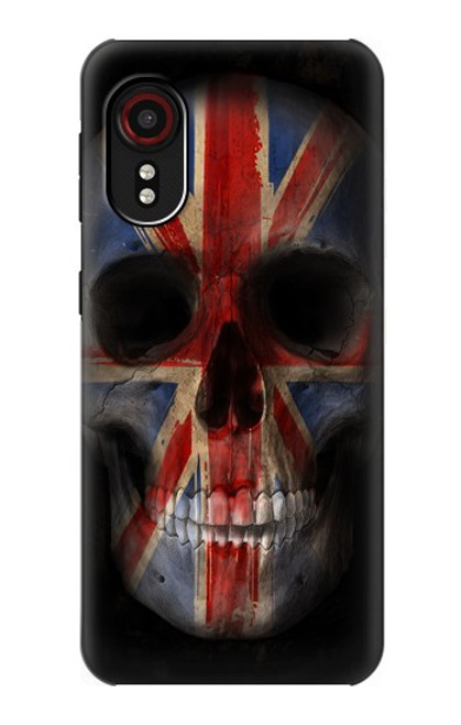 W3848 United Kingdom Flag Skull Hülle Schutzhülle Taschen und Leder Flip für Samsung Galaxy Xcover 5