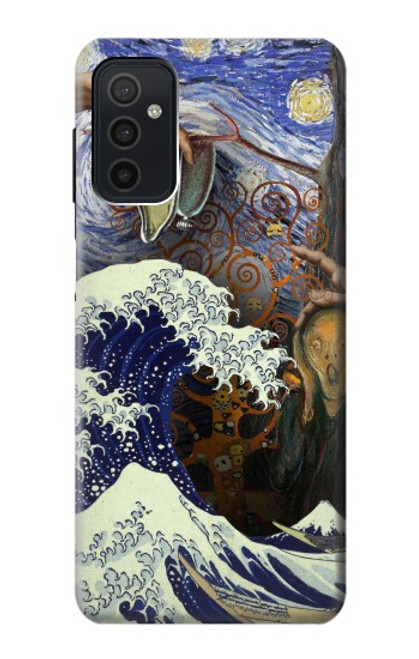 W3851 World of Art Van Gogh Hokusai Da Vinci Hülle Schutzhülle Taschen und Leder Flip für Samsung Galaxy M52 5G
