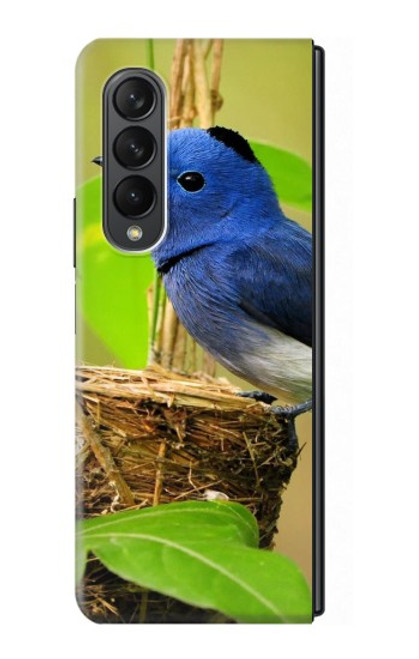 W3839 Bluebird of Happiness Blue Bird Hülle Schutzhülle Taschen Flip für Samsung Galaxy Z Fold 3 5G