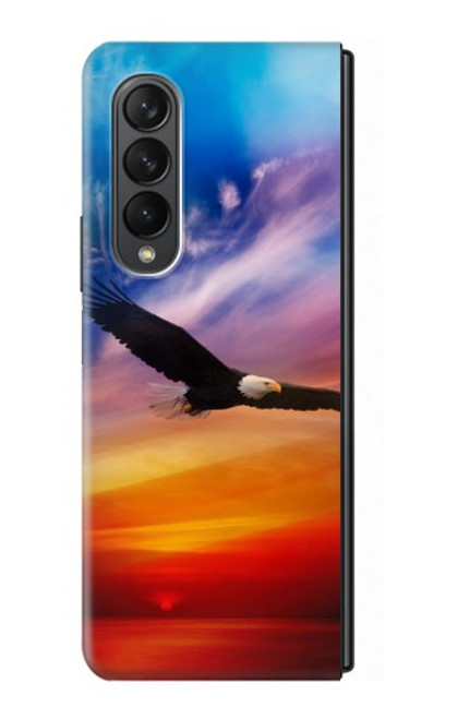 W3841 Bald Eagle Flying Colorful Sky Hülle Schutzhülle Taschen Flip für Samsung Galaxy Z Fold 3 5G