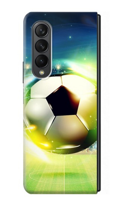 W3844 Glowing Football Soccer Ball Hülle Schutzhülle Taschen Flip für Samsung Galaxy Z Fold 3 5G