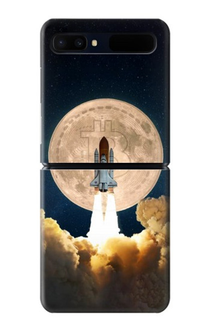 W3859 Bitcoin to the Moon Hülle Schutzhülle Taschen Flip für Samsung Galaxy Z Flip 5G