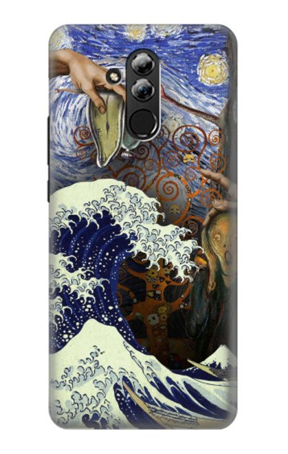 W3851 World of Art Van Gogh Hokusai Da Vinci Hülle Schutzhülle Taschen und Leder Flip für Huawei Mate 20 lite