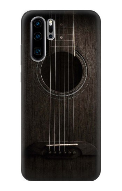 W3834 Old Woods Black Guitar Hülle Schutzhülle Taschen und Leder Flip für Huawei P30 Pro