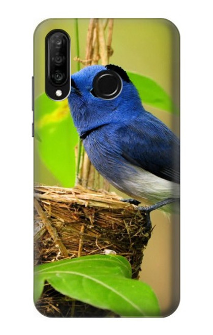 W3839 Bluebird of Happiness Blue Bird Hülle Schutzhülle Taschen und Leder Flip für Huawei P30 lite