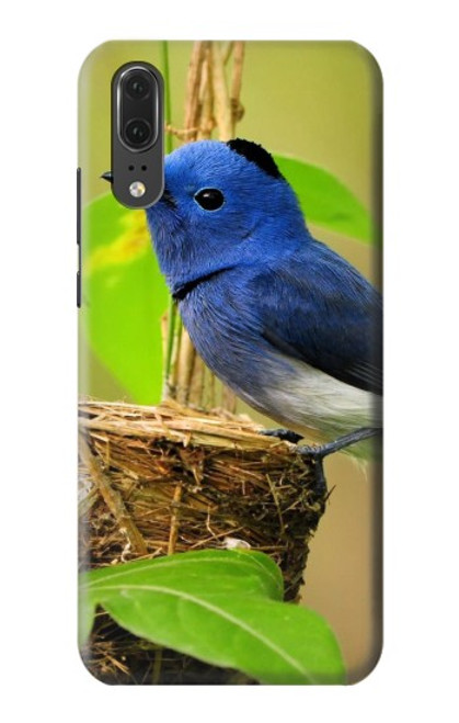 W3839 Bluebird of Happiness Blue Bird Hülle Schutzhülle Taschen und Leder Flip für Huawei P20