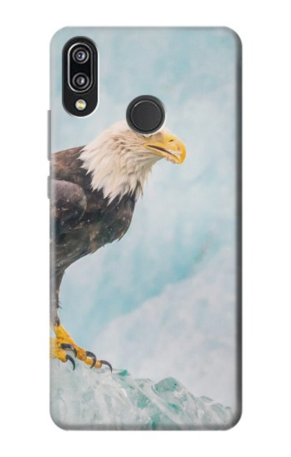 W3843 Bald Eagle On Ice Hülle Schutzhülle Taschen und Leder Flip für Huawei P20 Lite