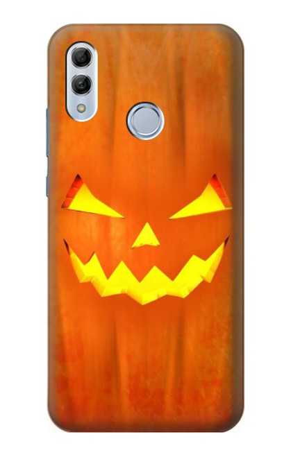 W3828 Pumpkin Halloween Hülle Schutzhülle Taschen und Leder Flip für Huawei Honor 10 Lite, Huawei P Smart 2019