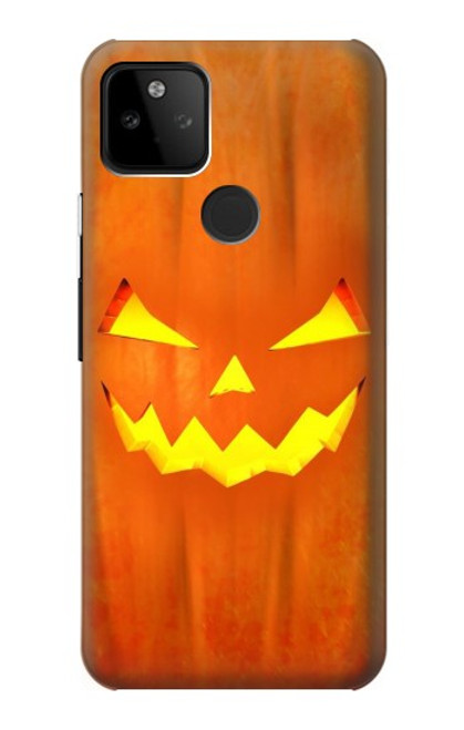W3828 Pumpkin Halloween Hülle Schutzhülle Taschen und Leder Flip für Google Pixel 5A 5G