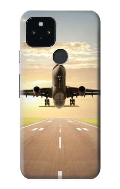 W3837 Airplane Take off Sunrise Hülle Schutzhülle Taschen und Leder Flip für Google Pixel 5