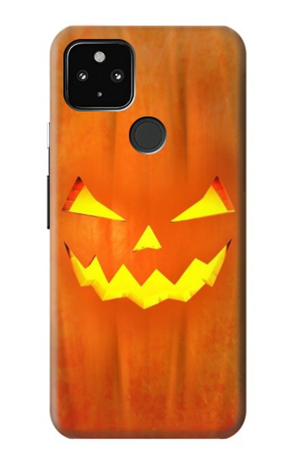 W3828 Pumpkin Halloween Hülle Schutzhülle Taschen und Leder Flip für Google Pixel 4a 5G